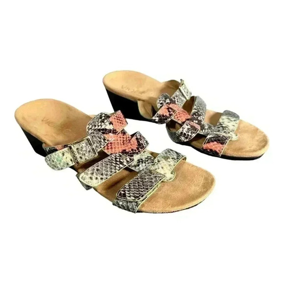 Vionic Radia Sandals Shoes Women's 6 Wedge Pink Snake Print Leather 37 - Picture 2 of 8